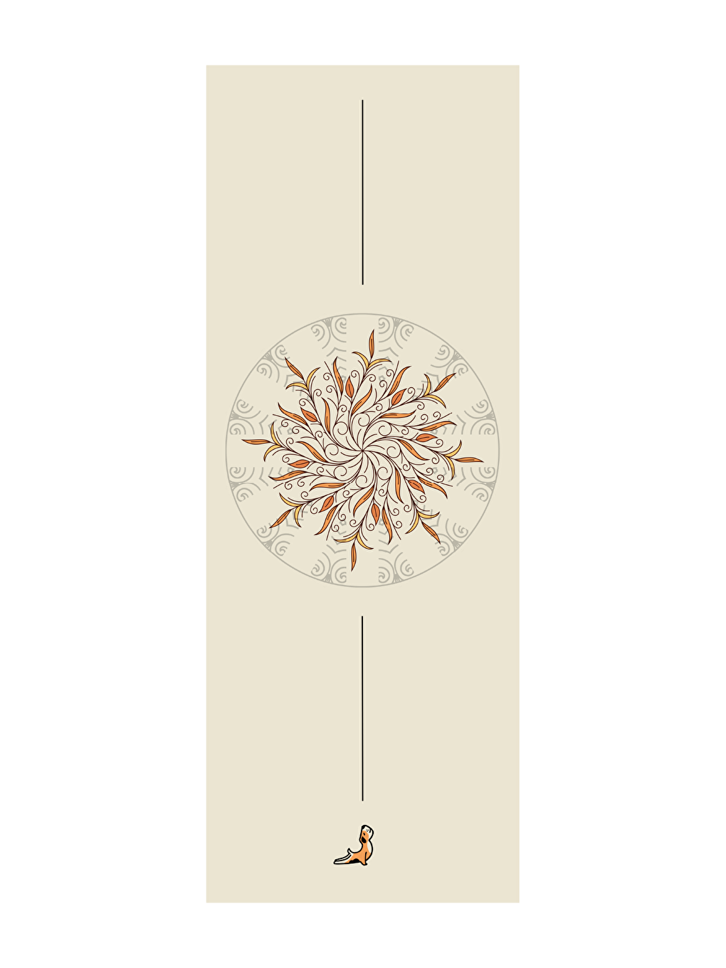 Bej Reflect Serisi Floral 4.1 mm Doğal Kauçuk Kaydırmaz Yoga Matı