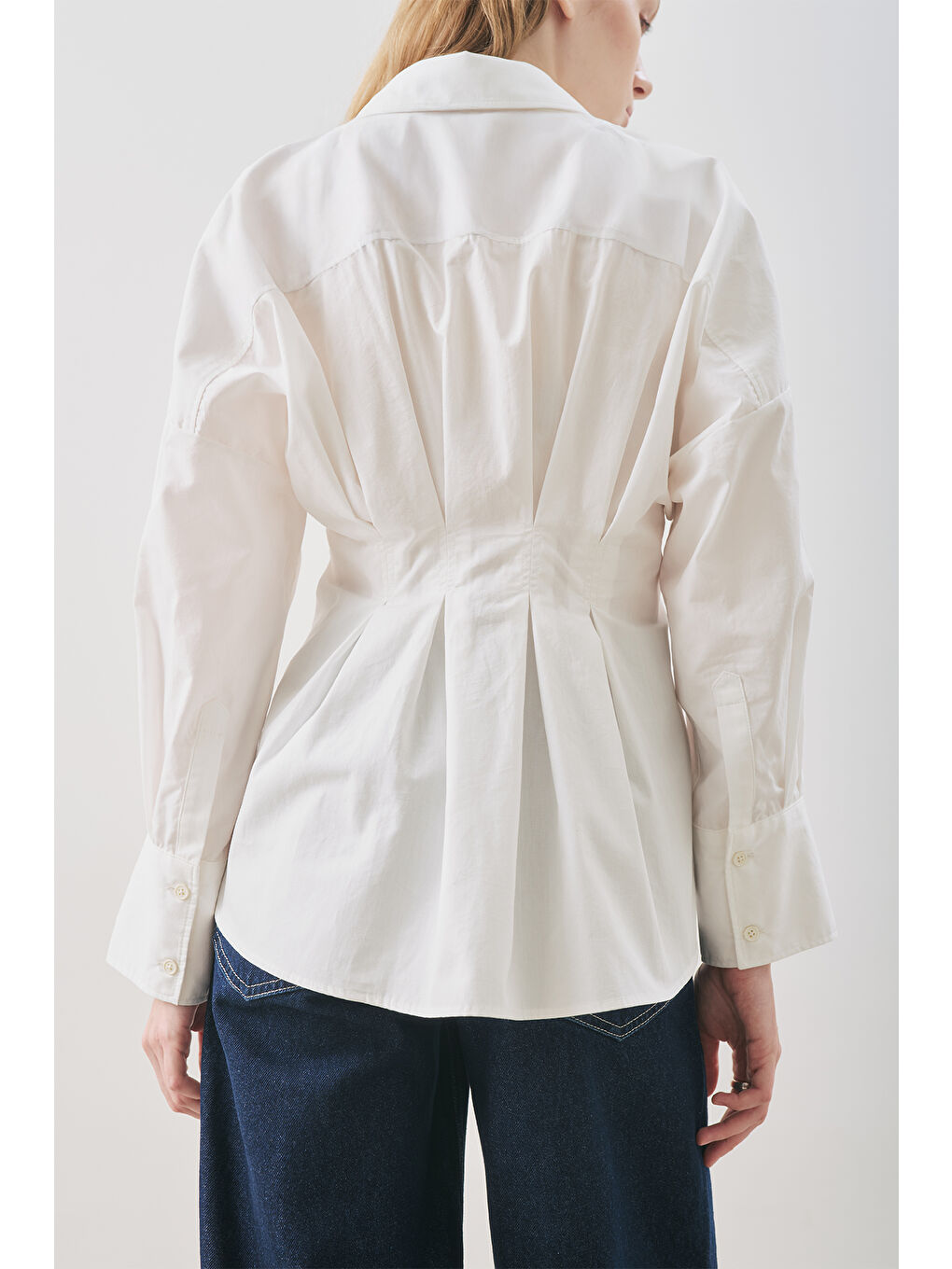 Pile Detaylı Gömlek Ekru-6