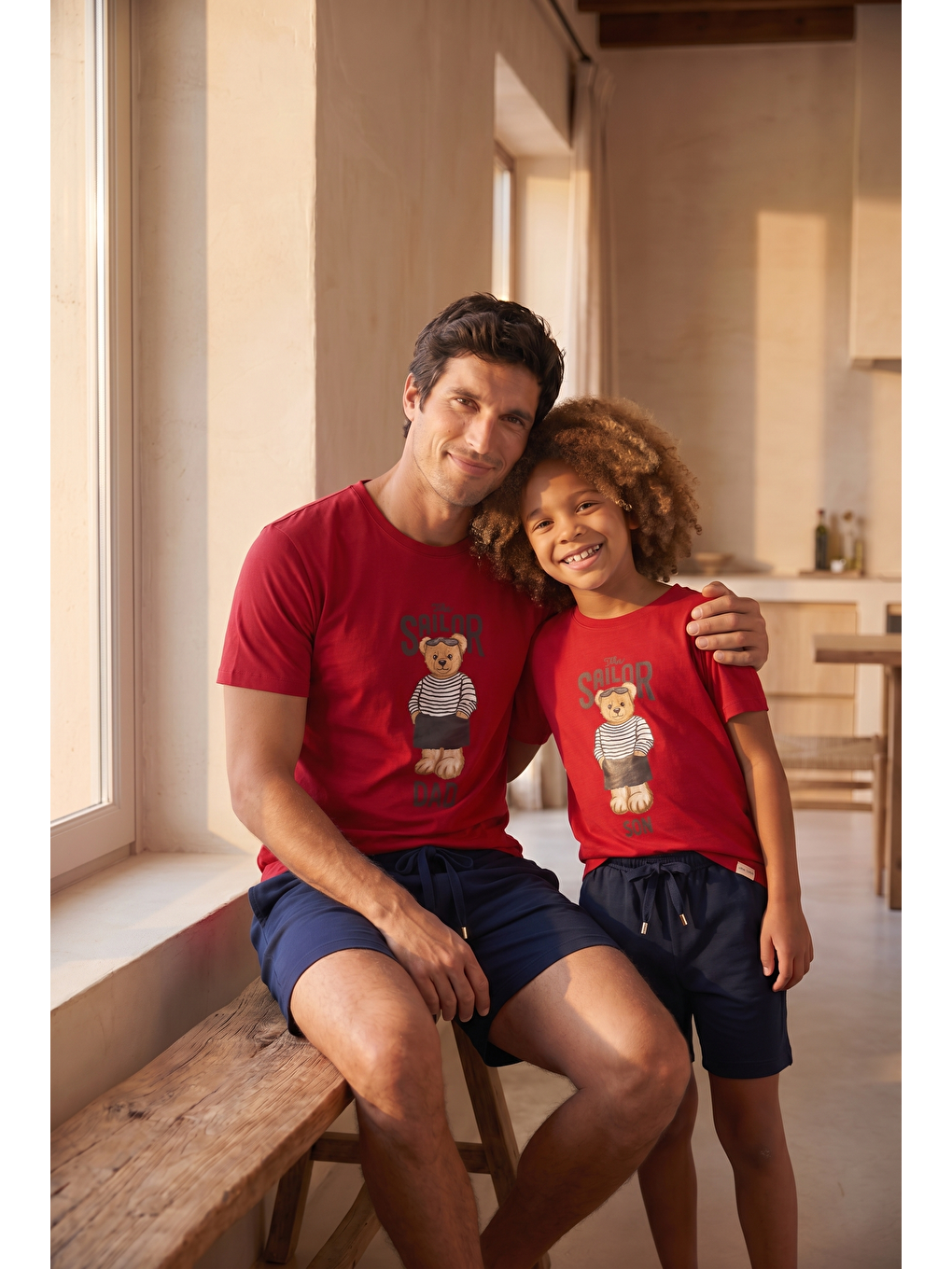 Erkek The Sailor Teddy Baskılı Kırmızı Şortlu Takım-3