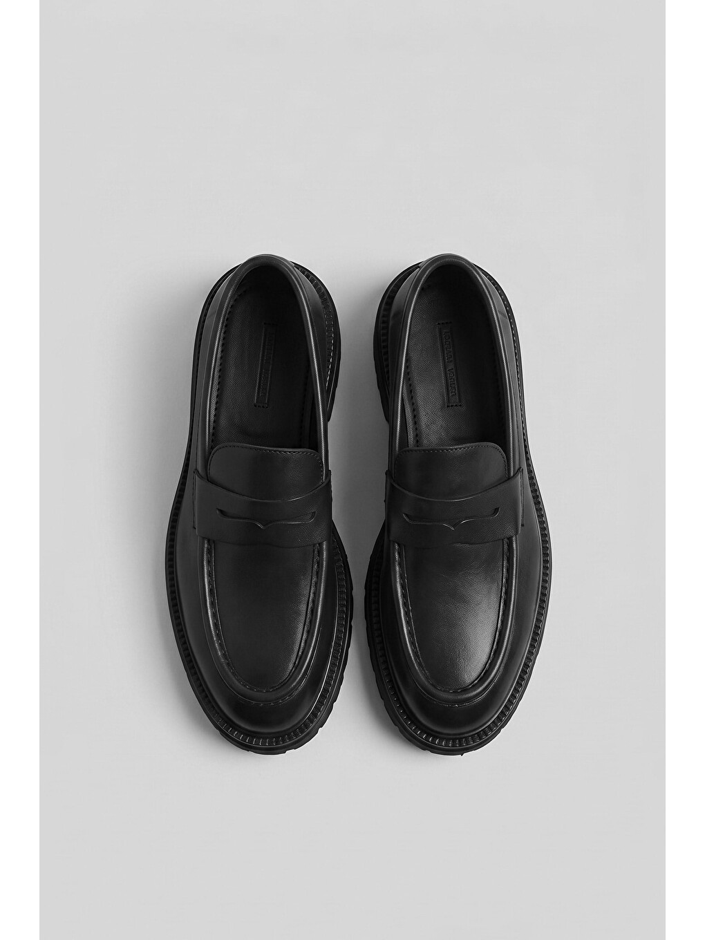 Erkek Hakiki Deri Antik Floter Loafer Siyah-2