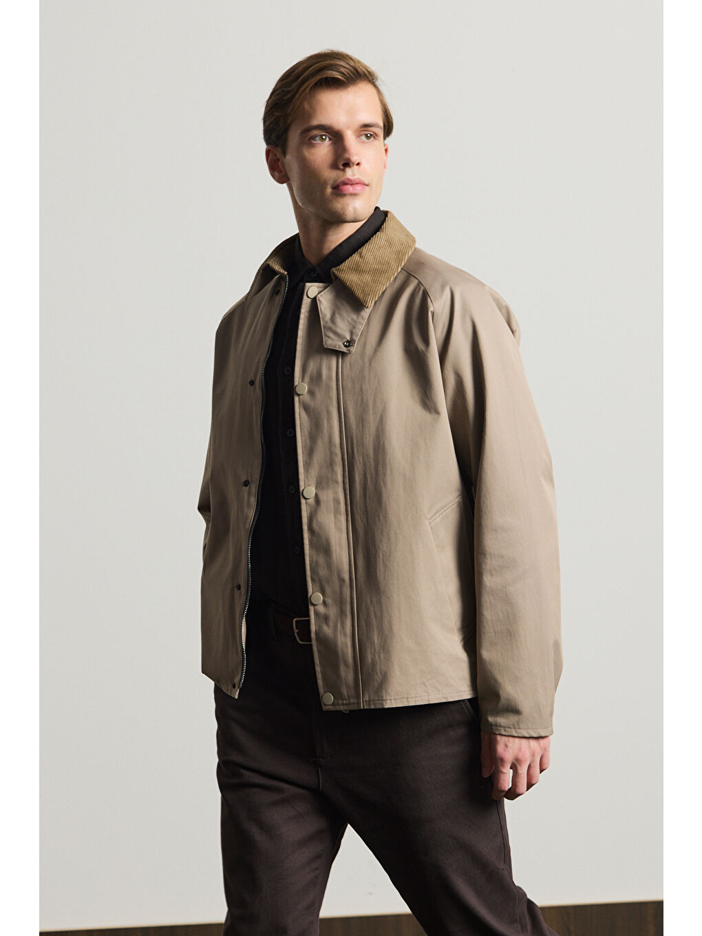 Erkek Premium Kadife Yaka Ceket Bej 4231DNGR-3