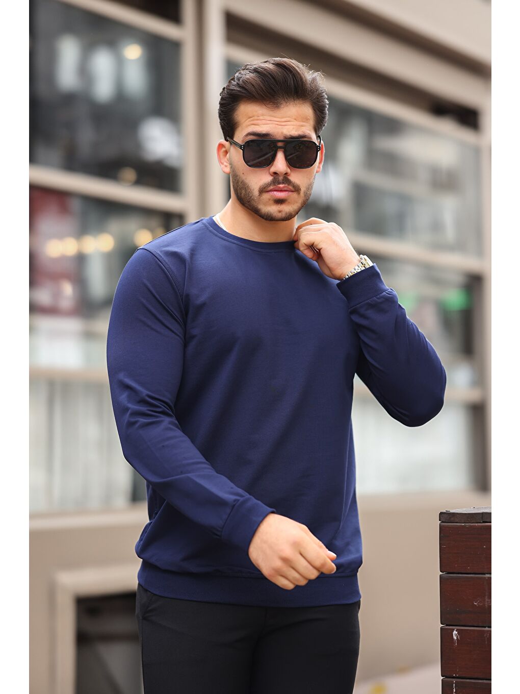 comstar Lacivert Slim Fit Sweatshirt