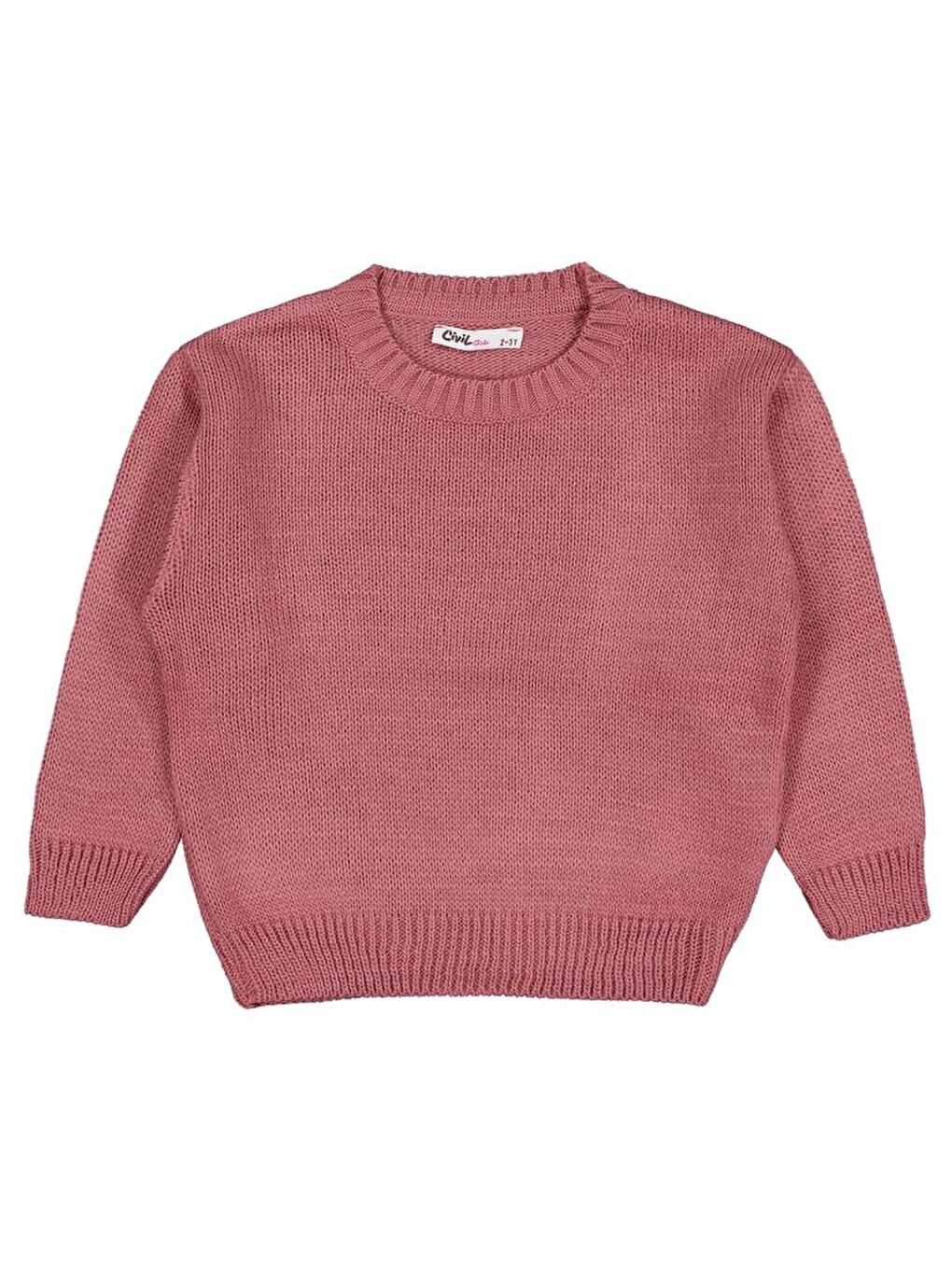 Girls Düz 2-5 Yaş Kazak - Pembe 2-3 Yaş