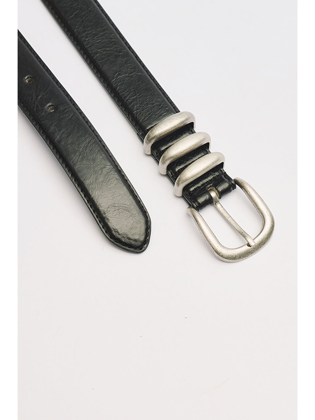 Detaylı Oval Kemer Siyah-2