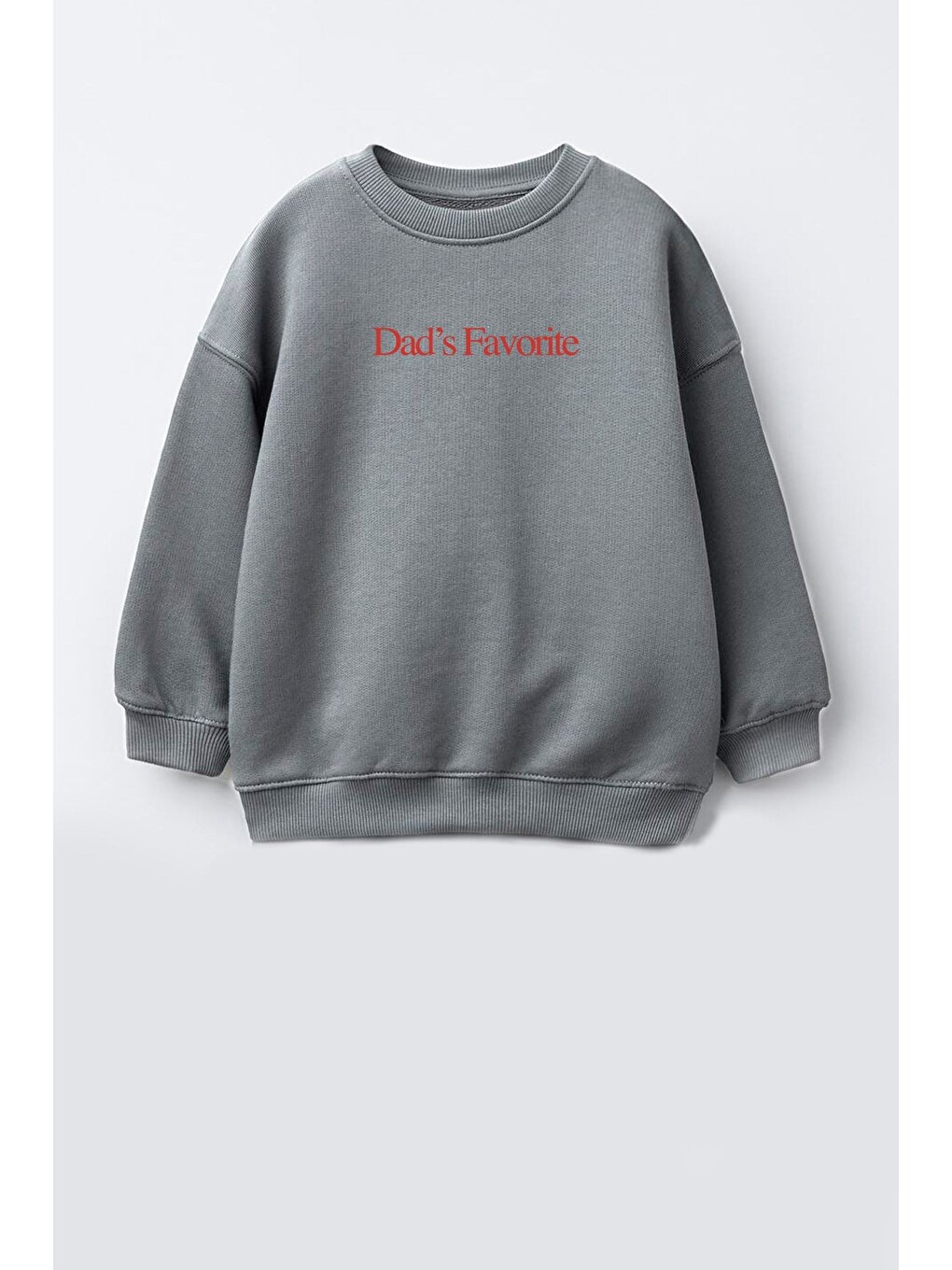 Antrasit Unisex Çocuk 3 İplik Kumaş Slogan Baskılı Sweatshirt