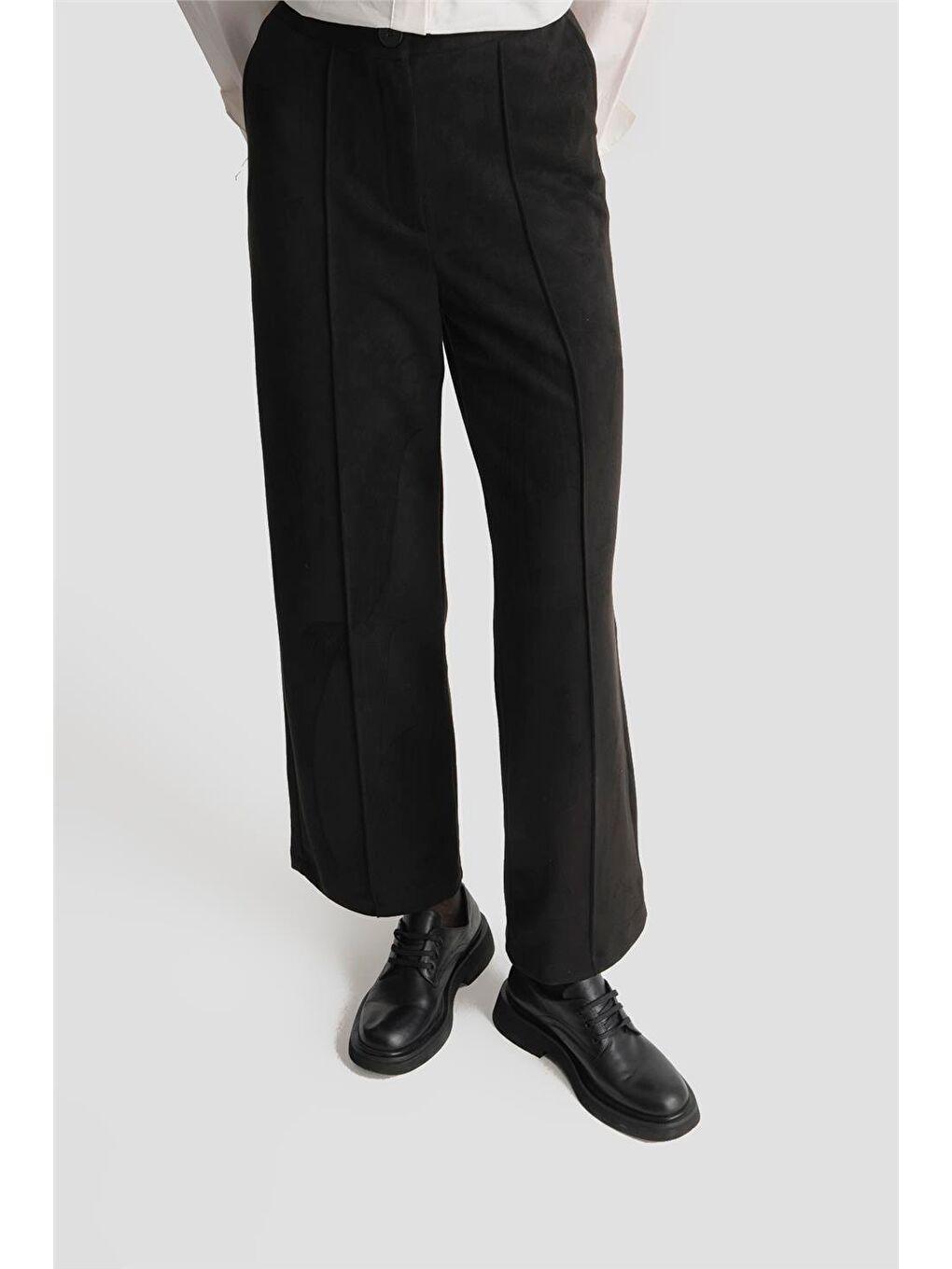 Yelekli Süet Takım 25Kd4395 Siyah-4