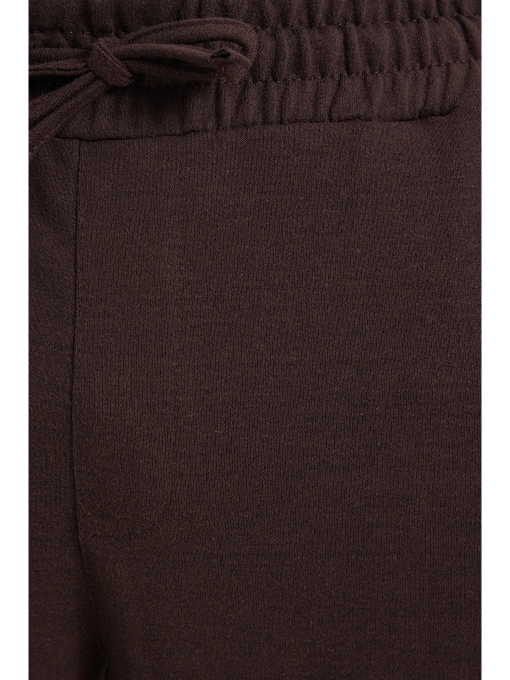 Erkek Kahverengi Pamuklu Baggy Fit Rahat Kesim Beli Bağcıklı Yan Cepli Örme Eşofman Altı-3