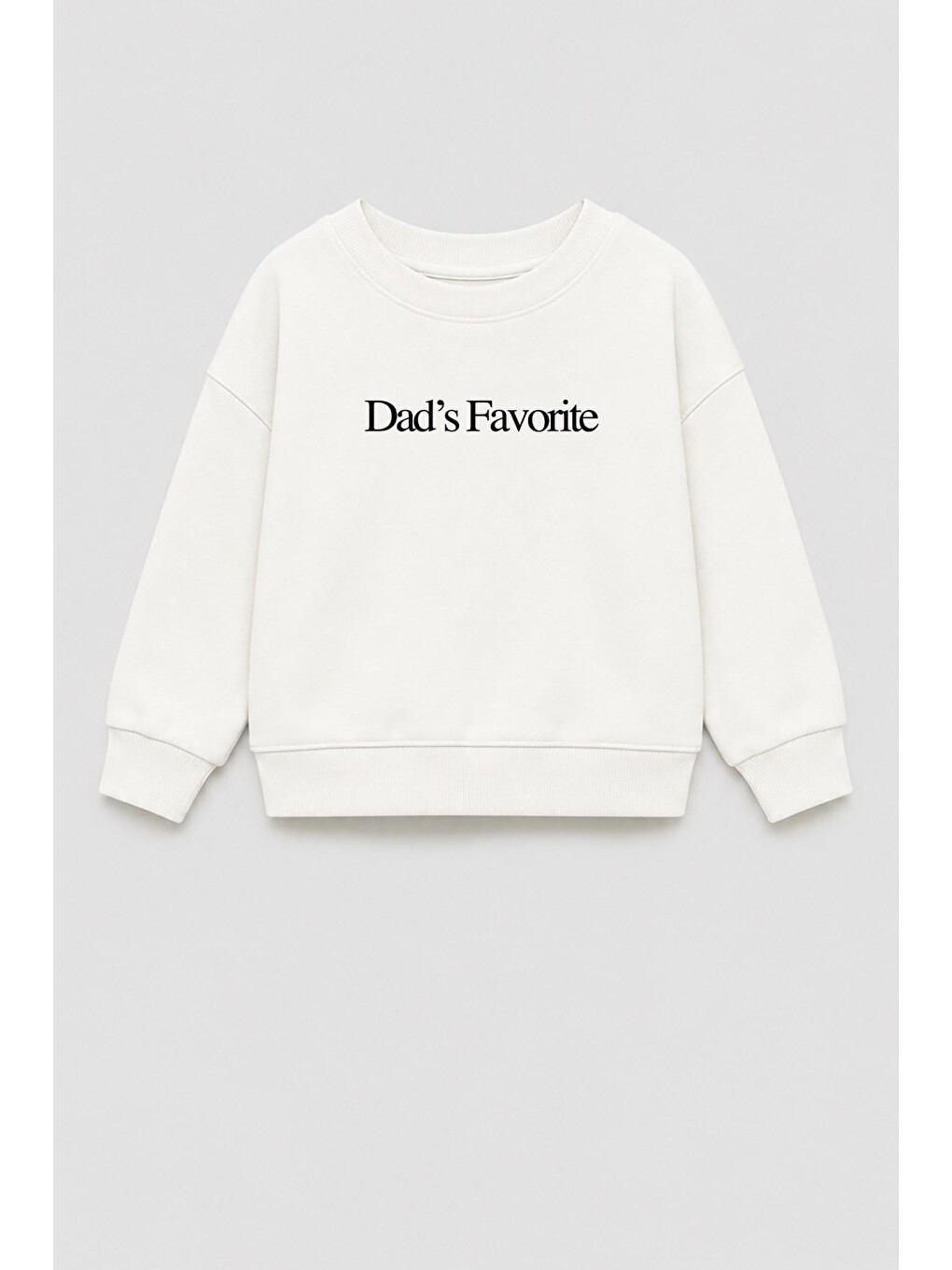 Ekru Unisex Çocuk 3 İplik Kumaş Slogan Baskılı Sweatshirt