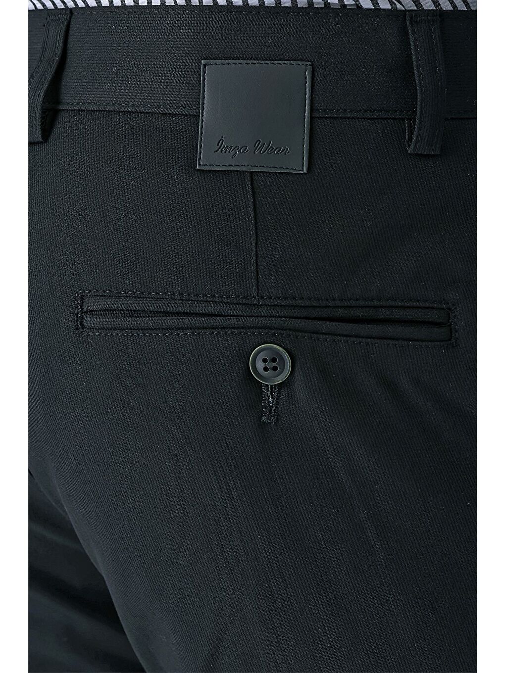 Siyah Esnek Yandan Cepli Casual Slim Fit Chino Pantolon 1003240113-5