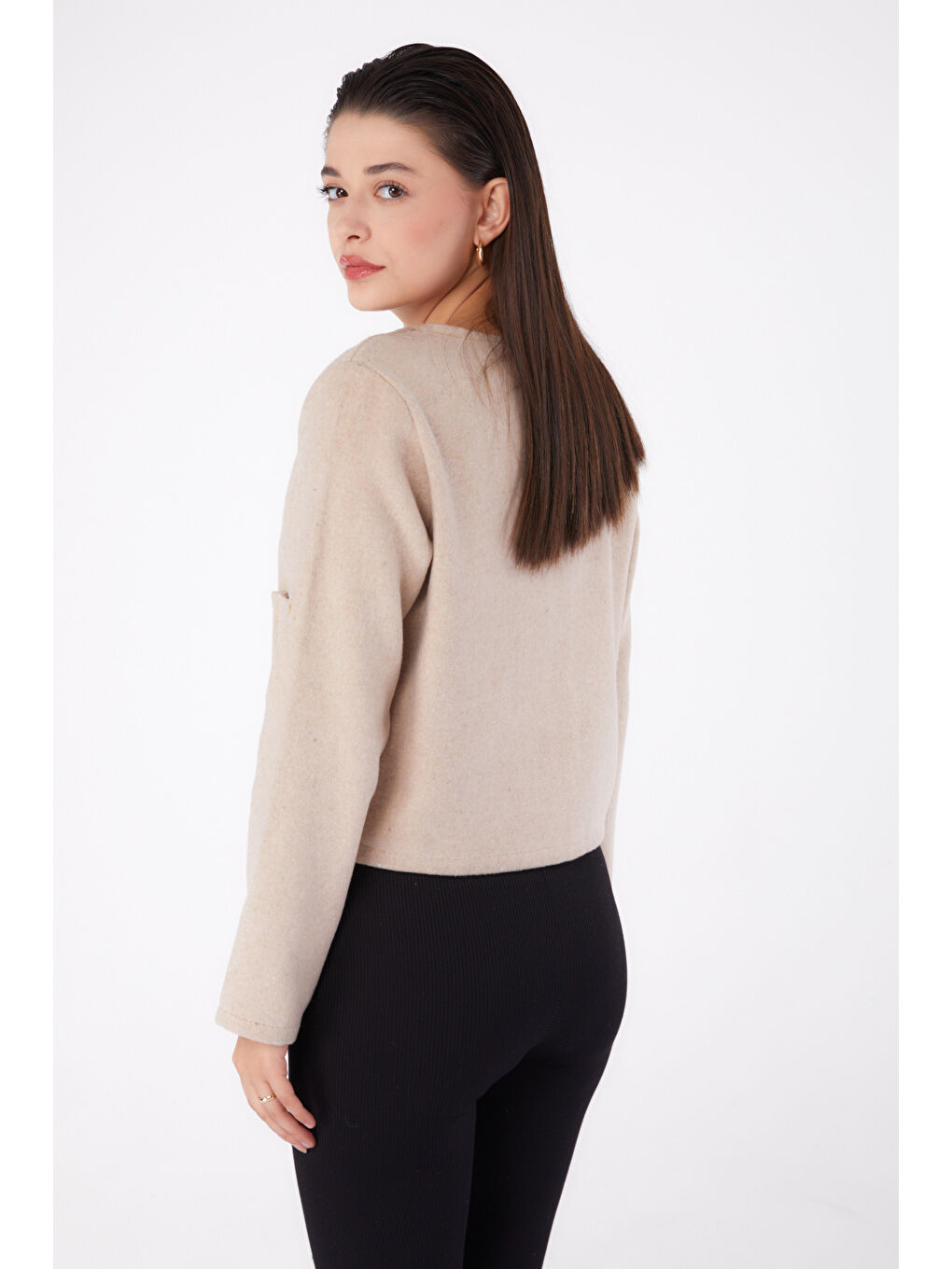 Kaşe Ceket Bej - 13291-4