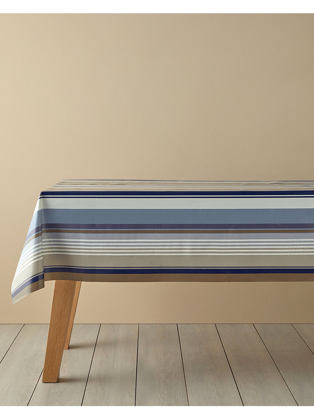 Striped Pvc Masa Örtüsü 140x200 cm Lacivert