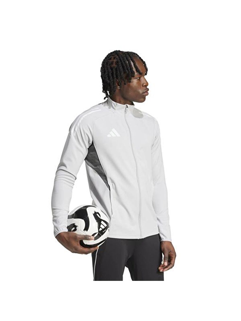 Tiro25C Training Erkek Gri Dik Yaka Fermuarlı Sweatshirt-2