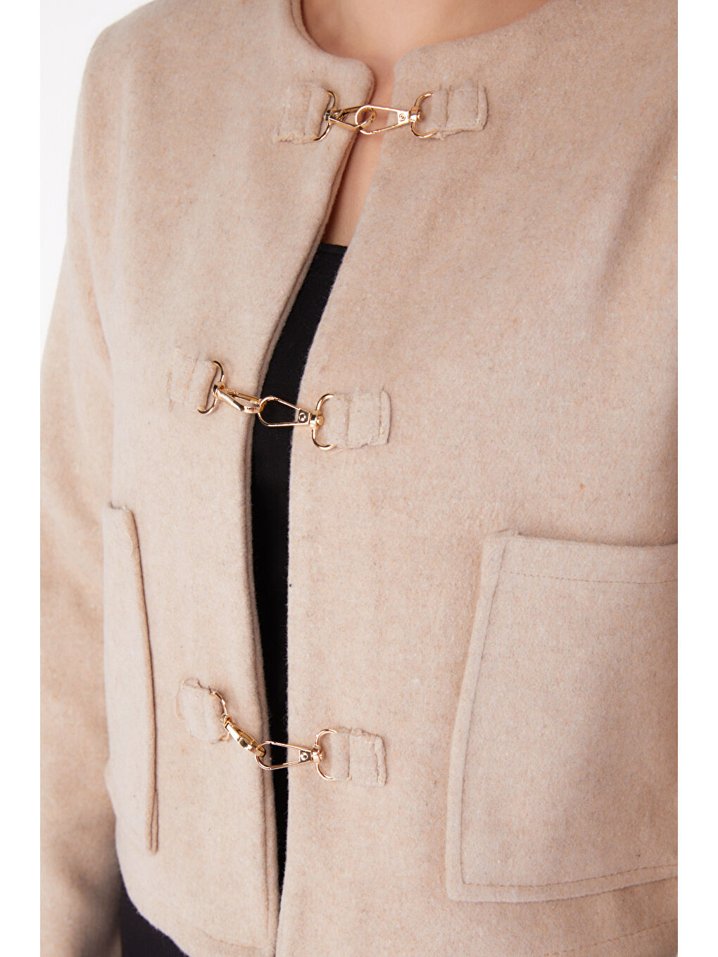 Kaşe Ceket Bej - 13291-5