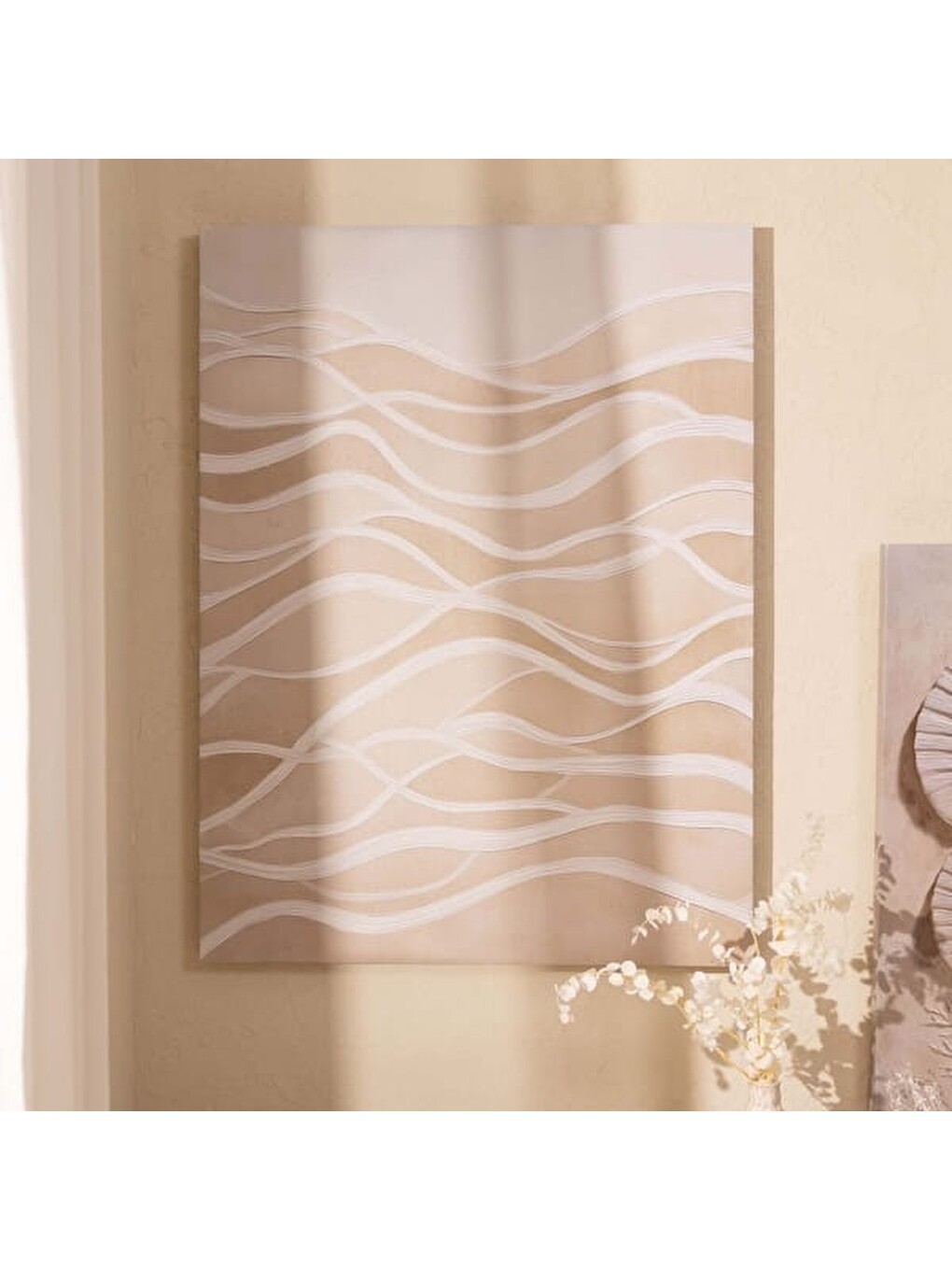 Deco Kum Dalgası Kanvas Tablo - Bej - 75x100 cm