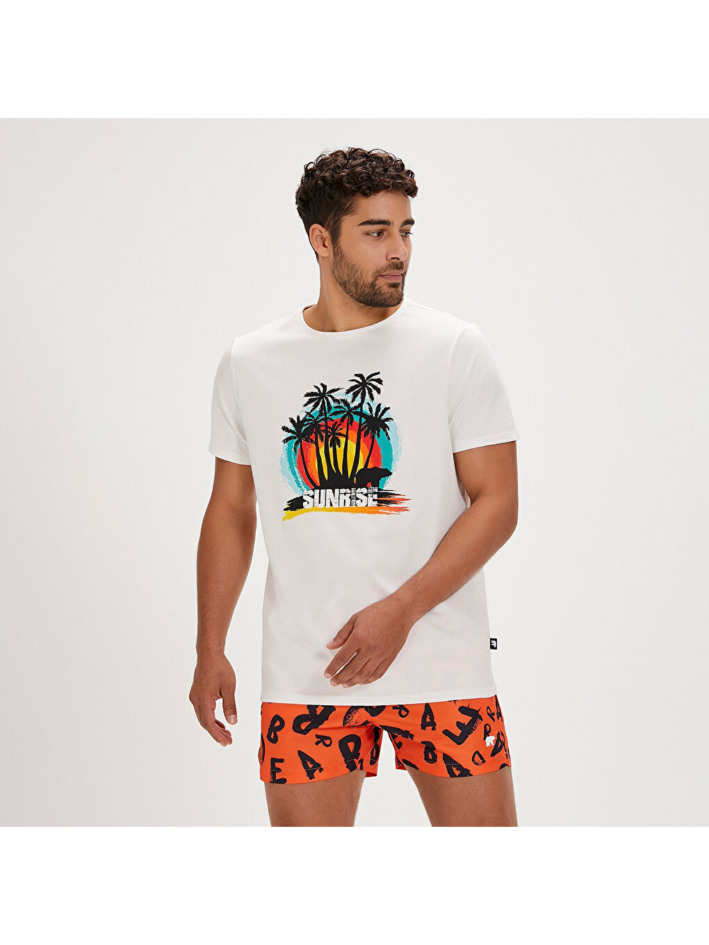 Ricardo Erkek Beyaz Yuvarlak Yaka Tişört