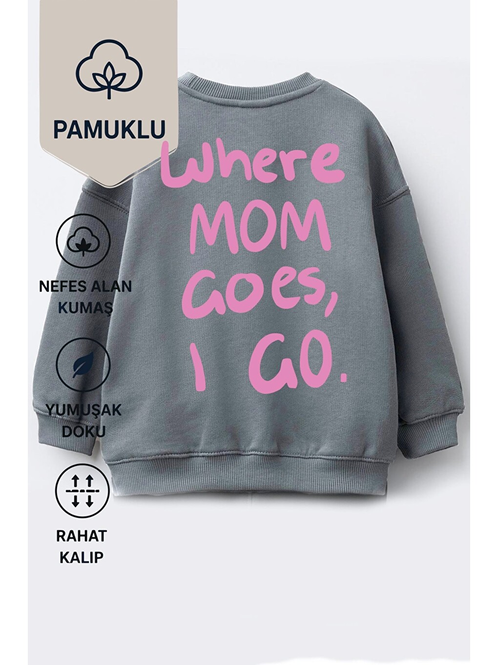 Pembe Unisex Çocuk Pamuklu Bisiklet Yaka Sırt Baskılı T-shirt-2