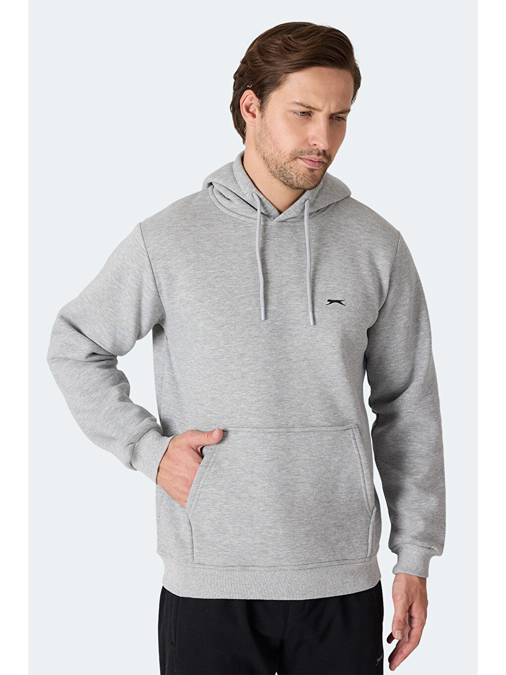 MOONLIGHT I Erkek Kapüşonlu Gri / Beyaz Sweatshırt-5