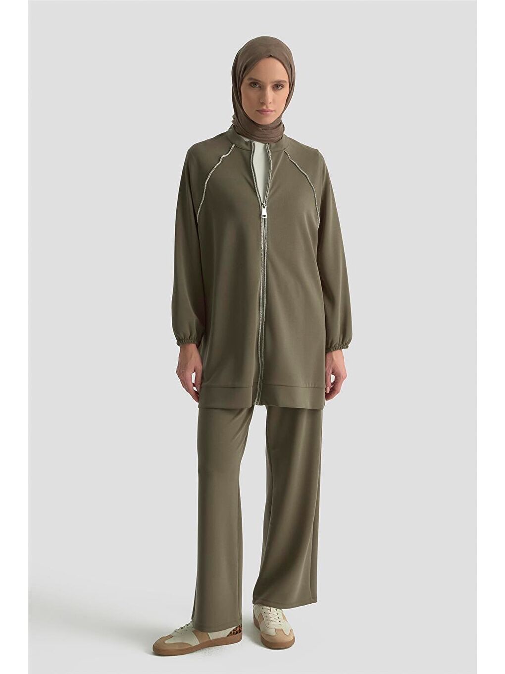 Biyeli Örme Takım 25Kd1176 Haki-1