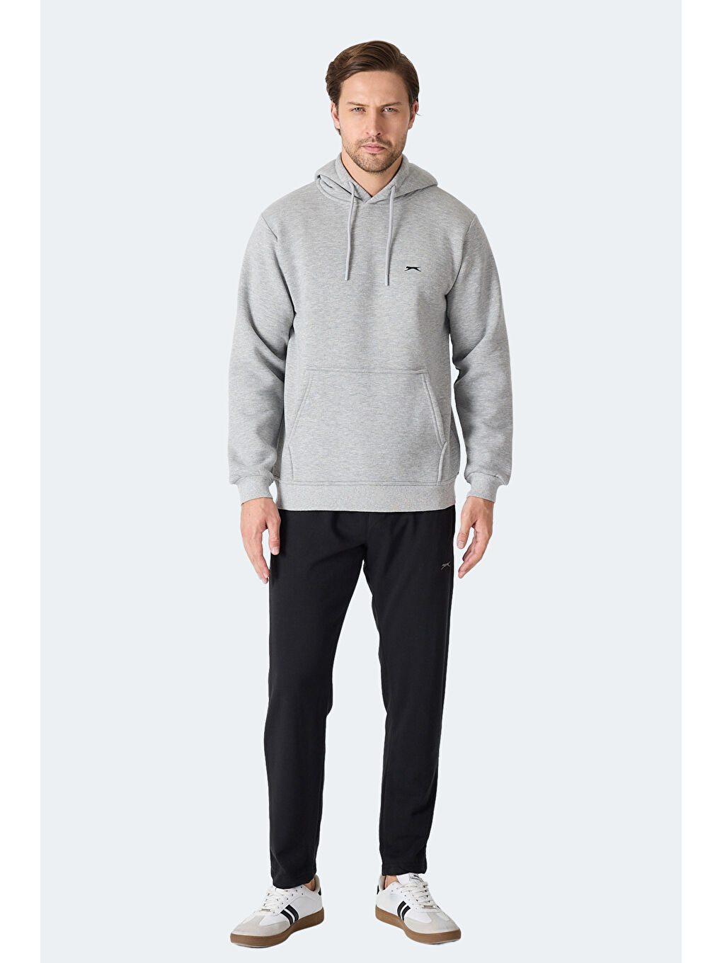 MOONLIGHT I Erkek Kapüşonlu Gri / Beyaz Sweatshırt-6