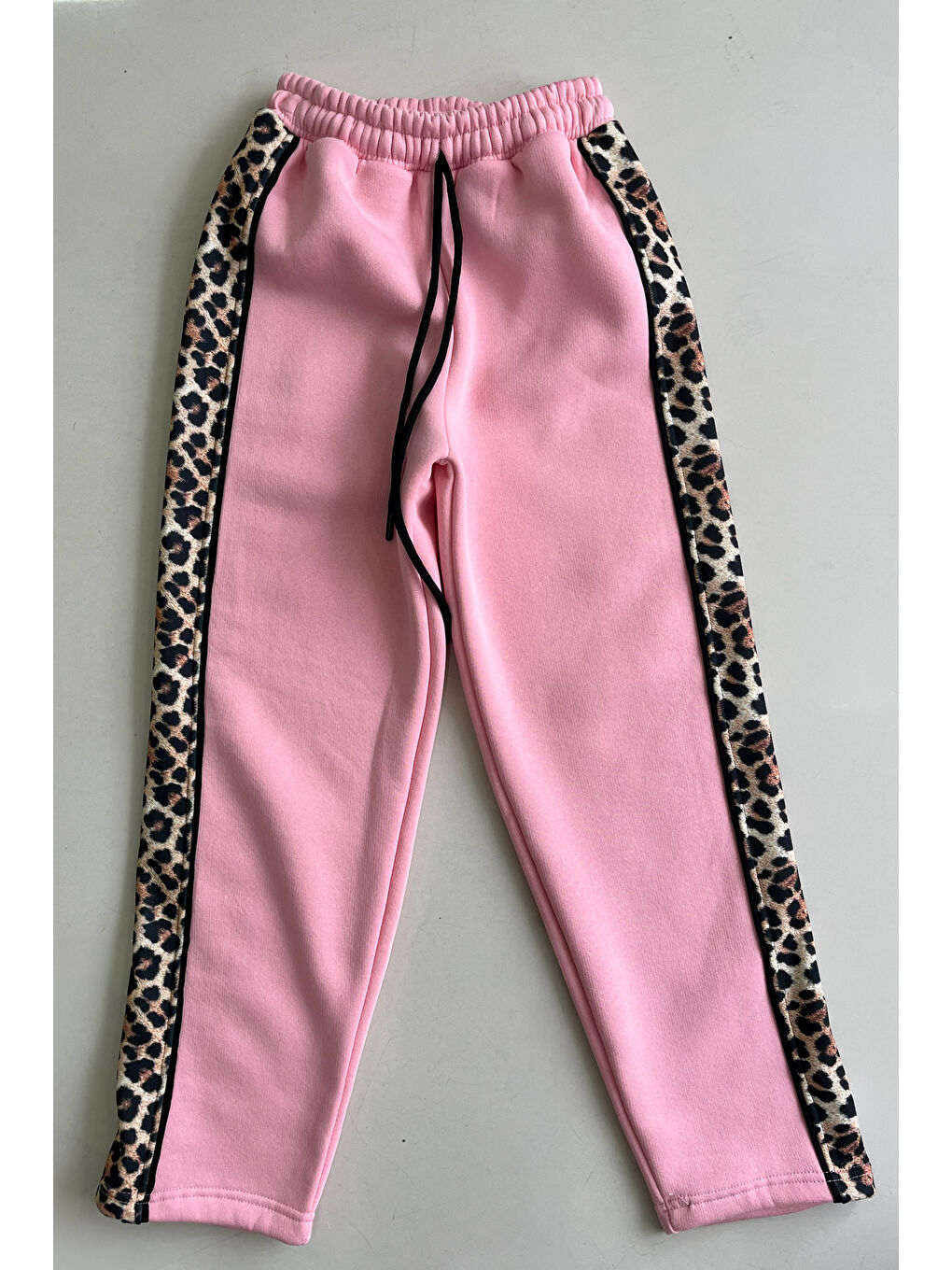 Pembe Kız Çocuk 3 İplik Alt-Üst Takım Kapüşonlu Rotasyon Desenli Nakış ve Taş Baskılı 12311-2