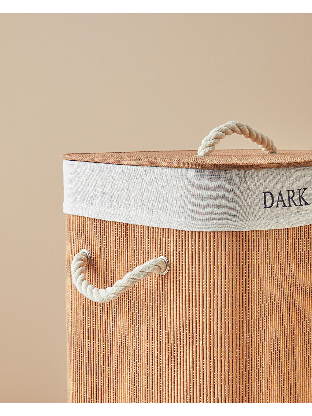 Gina Bambu Çamaşır Sepeti Açık Kahverengi-3