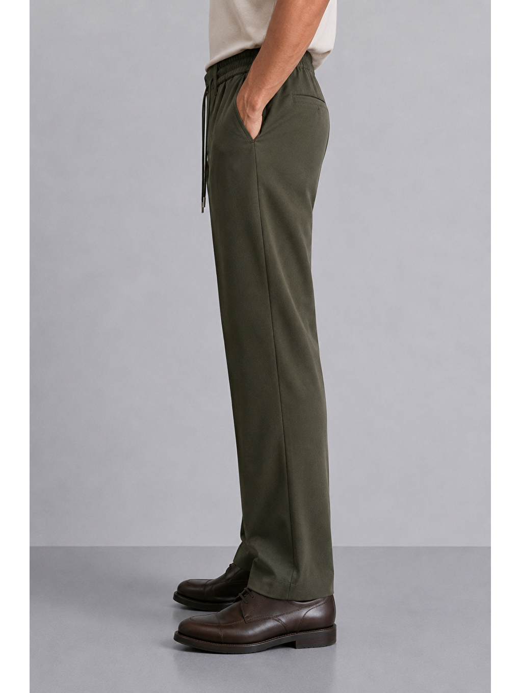 Erkek Comfort Fit Haki Jogger Pantolon | Esnek Kumaş Günlük Rahat Kesim – 169dngr-1