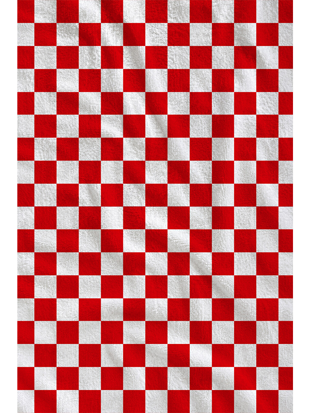Kırmızı Beyaz Dama Desenli 70x150 Cm Dijital Baskılı Plaj Ve Banyo Havlusu-1