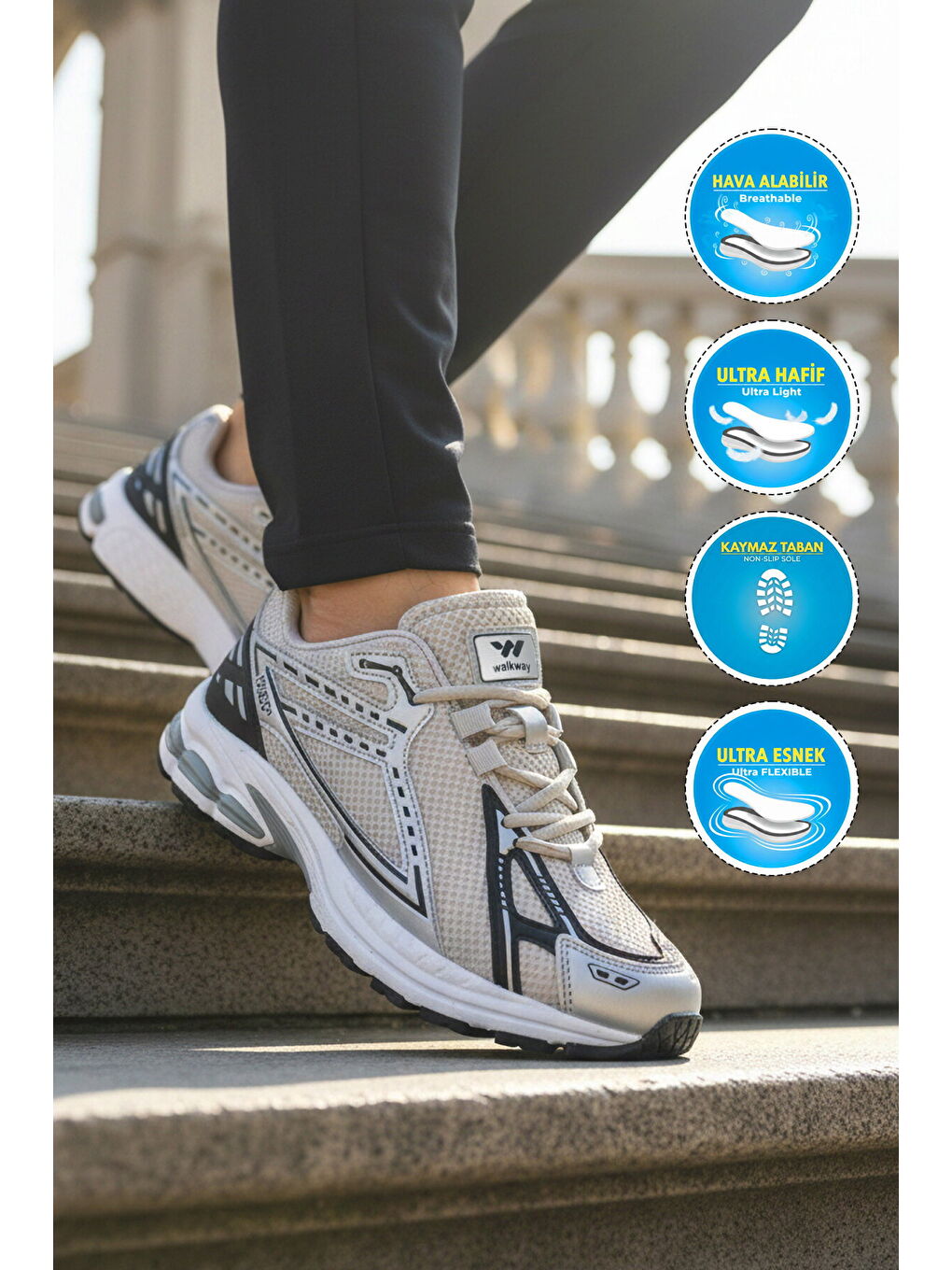 Mavi Buz Fileli Hafif Hava Alabilen Erkek Spor Ayakkabı 1505 Ruth M-2
