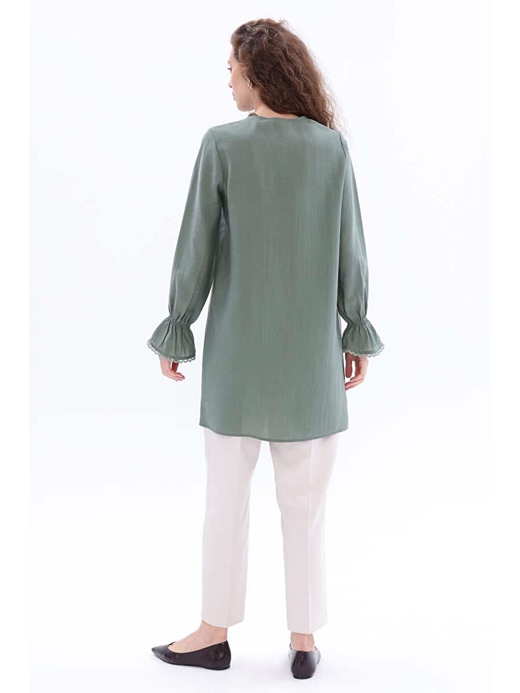 Haki Fisto Detaylı Düğmeli Tunik-3