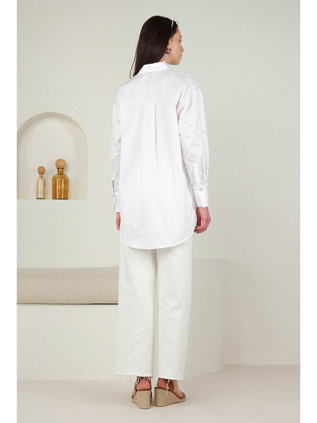 İncili Gömlek Beyaz-3