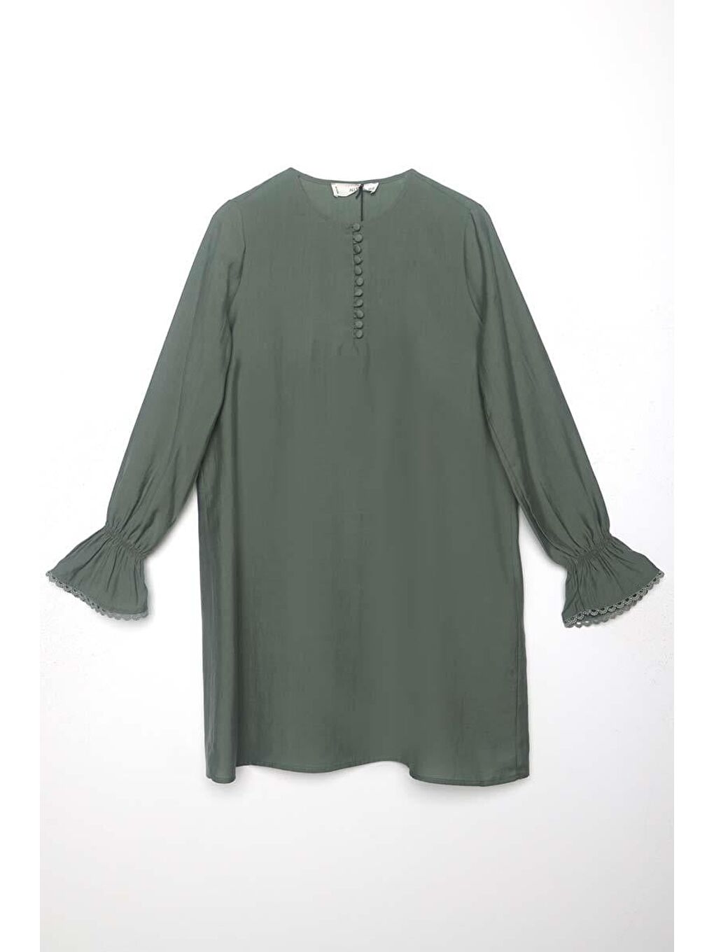 Haki Fisto Detaylı Düğmeli Tunik-6