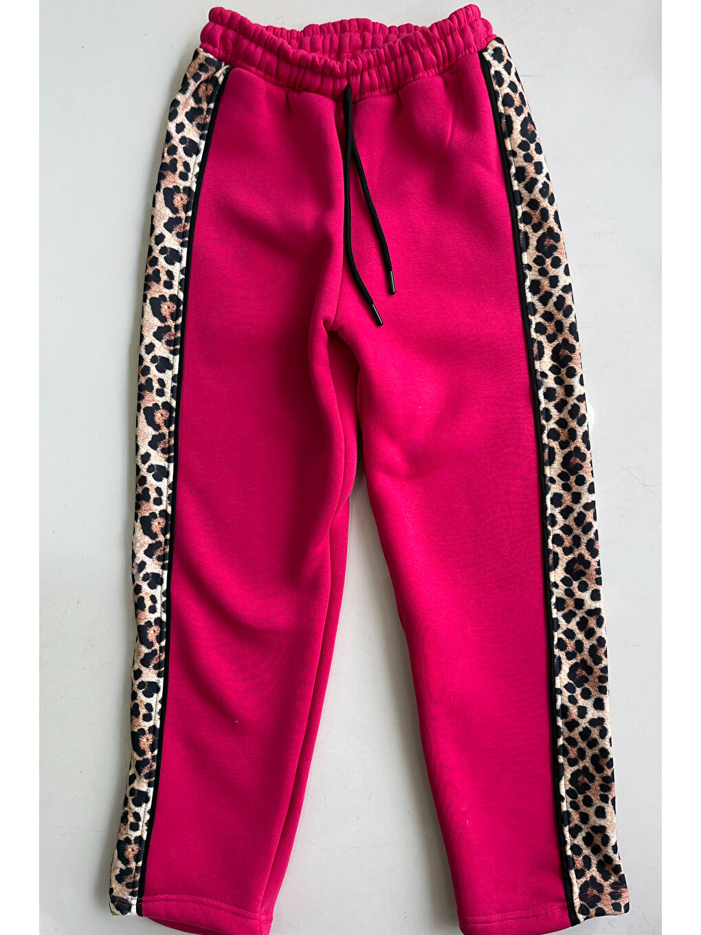 Fuşya Kız Çocuk 3 İplik Alt-Üst Takım Kapüşonlu Rotasyon Desenli Nakış ve Taş Baskılı 12311-2