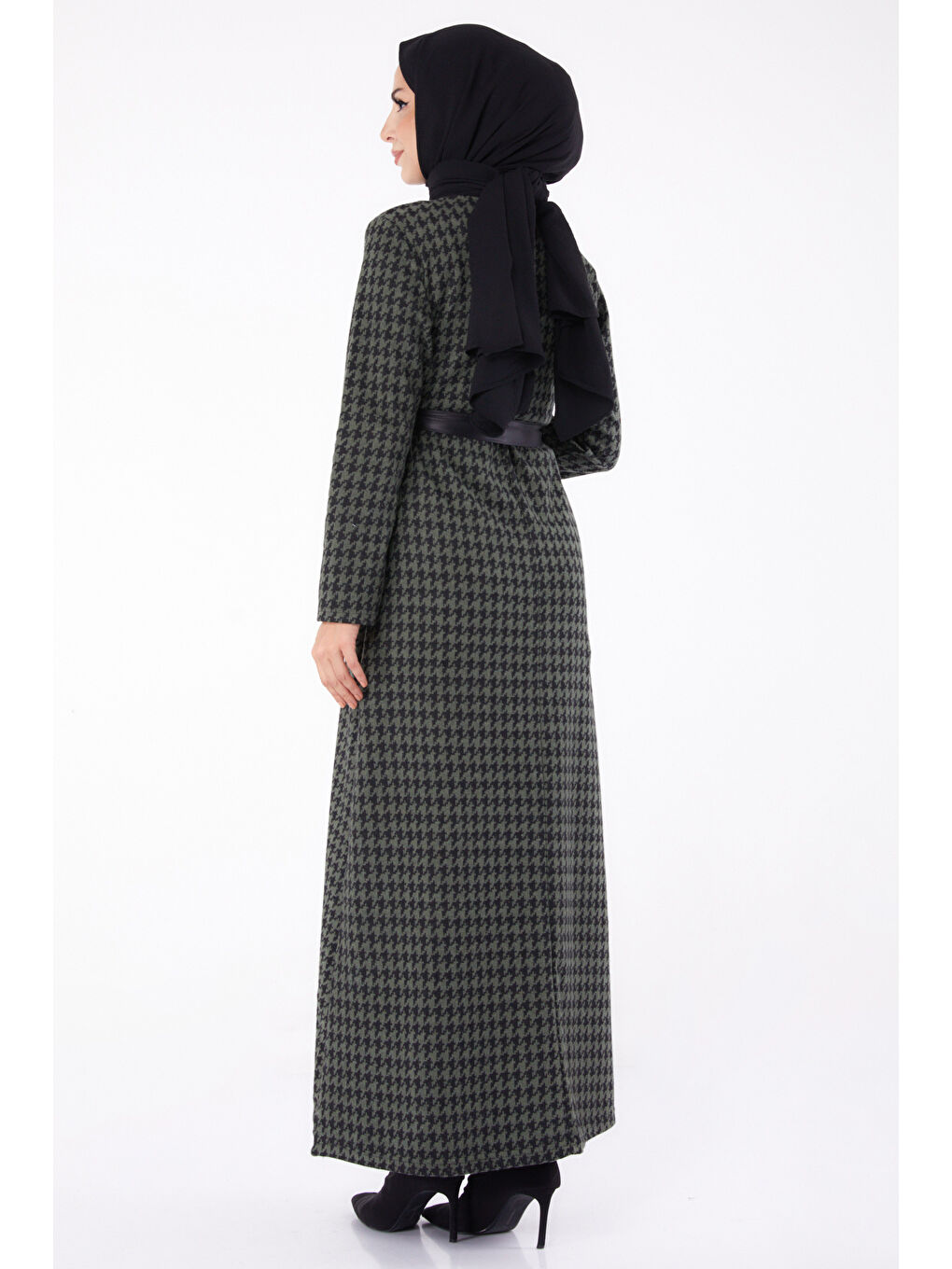 Kuşaklı Elbise Haki - 13322-4