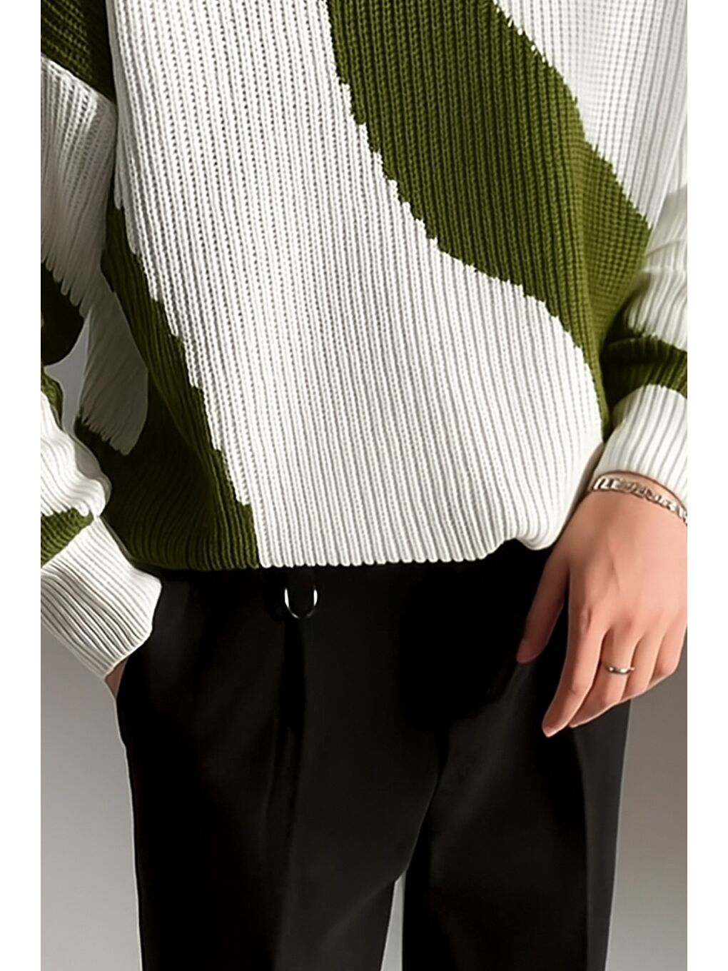 Haki Erkek Regular Fit Triko Kazak-2