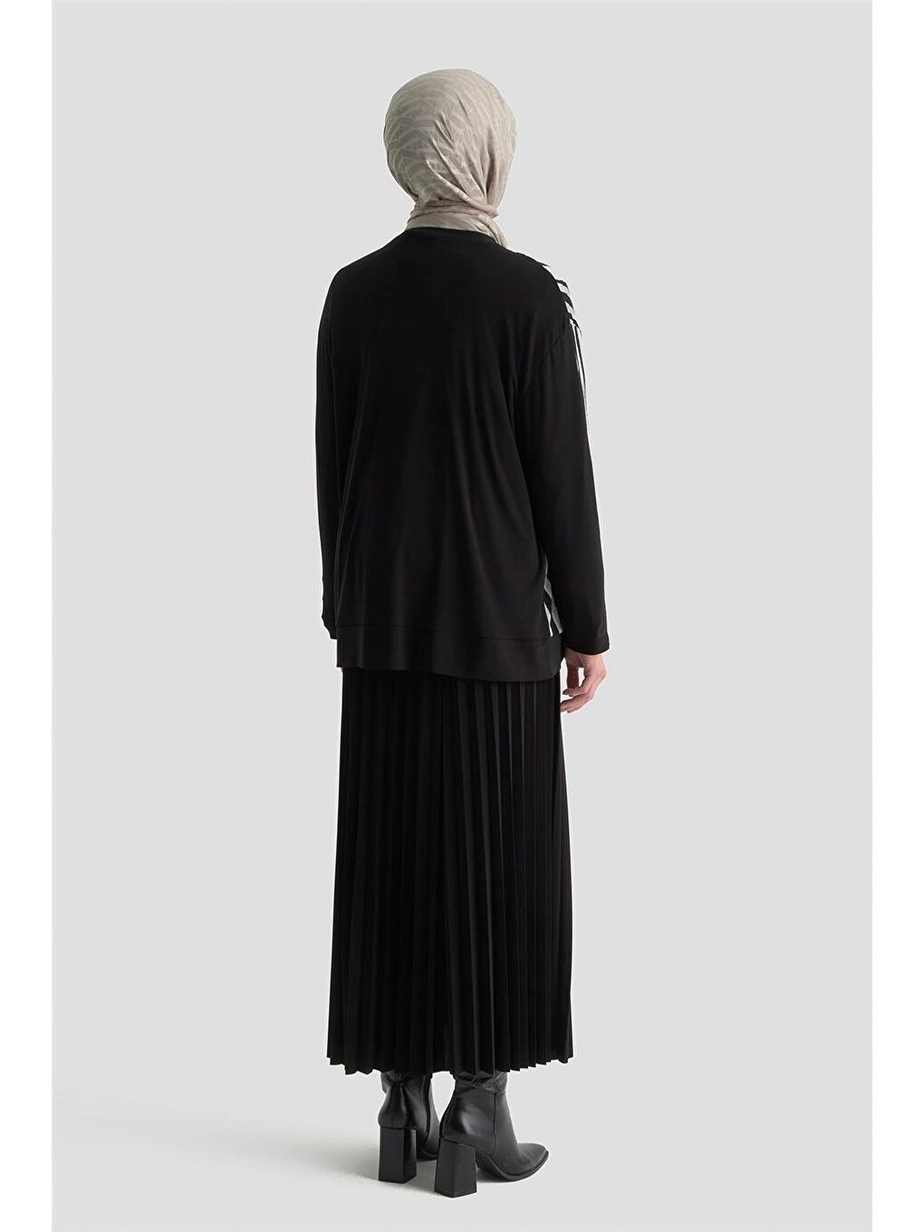 Zebra Desenli Örme Takım 25Kd2806 Gri-4