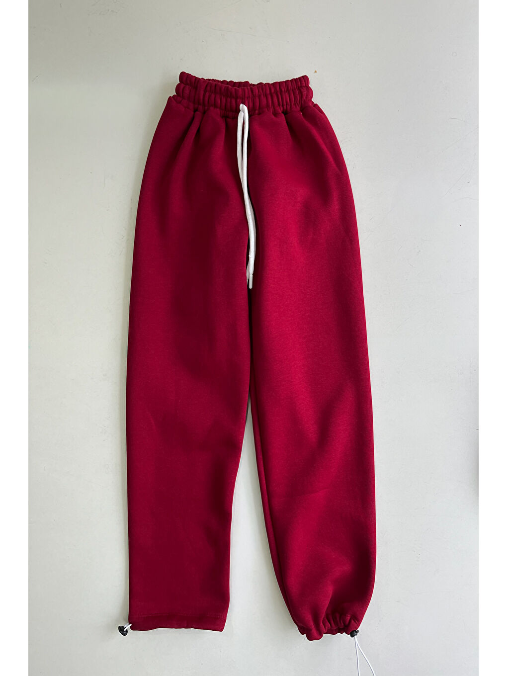 Bordo Kız Çocuk 3 iplik Kapüşonlu Nakış ve Taş Baskılı Paça Sıkma Aparatlı Alt-Üst Takım 12310-2