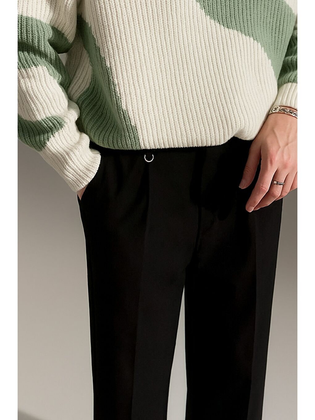 Yeşil Erkek Regular Fit Triko Kazak-2