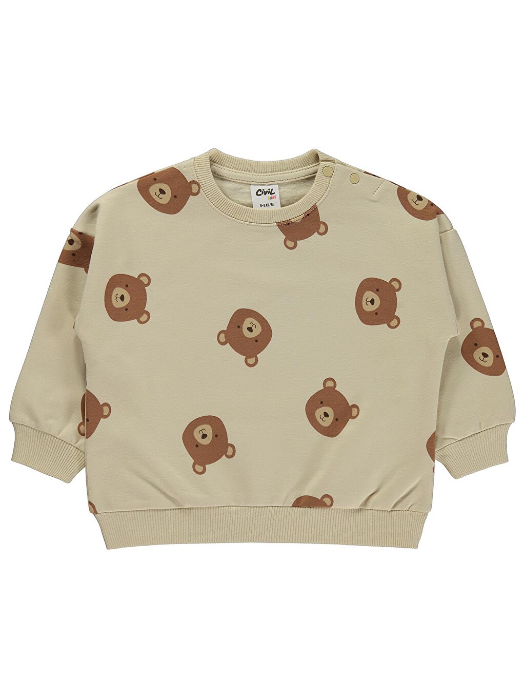 Baby Ayıcık Baskılı 6-18 Ay Sweatshirt - Bej