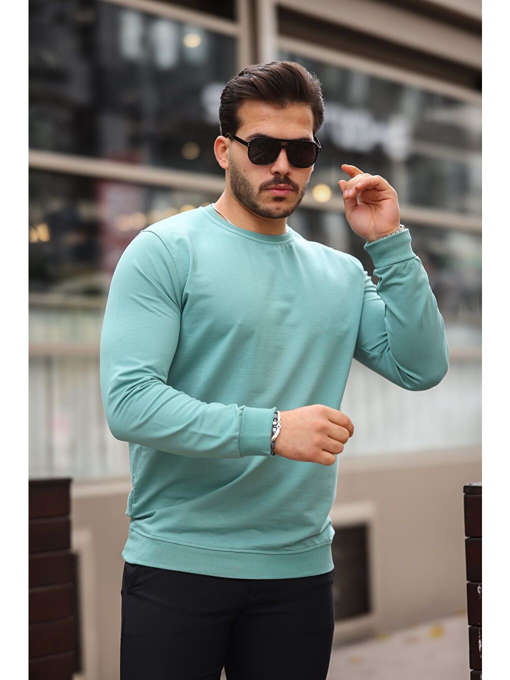 comstar Turkuaz Slim Fit Sweatshirt