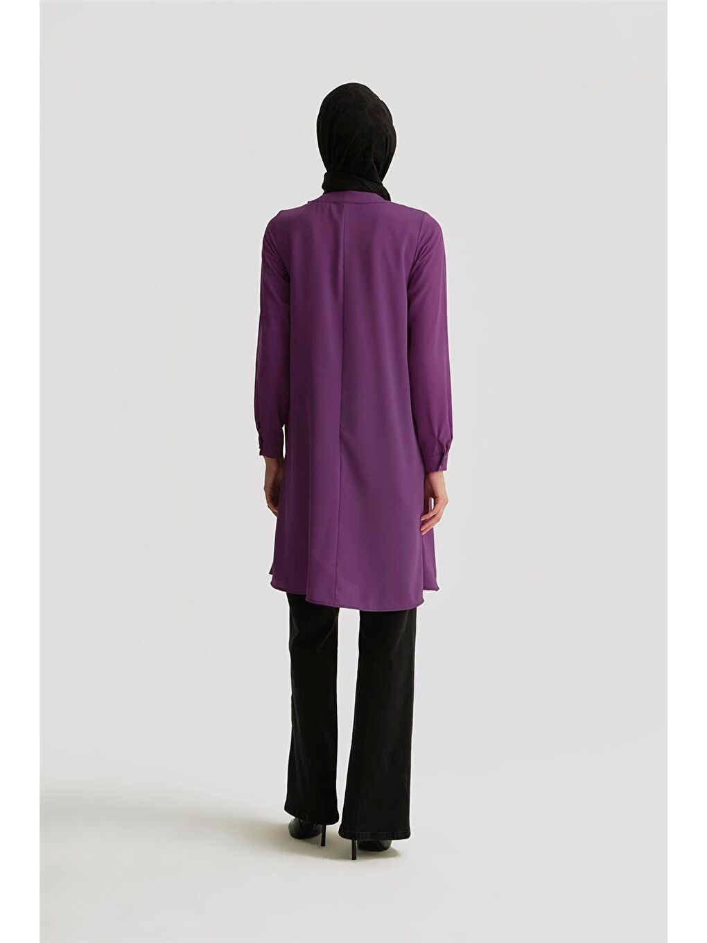 Bağcık Detaylı Tunik 25Yh4202 Mor-3