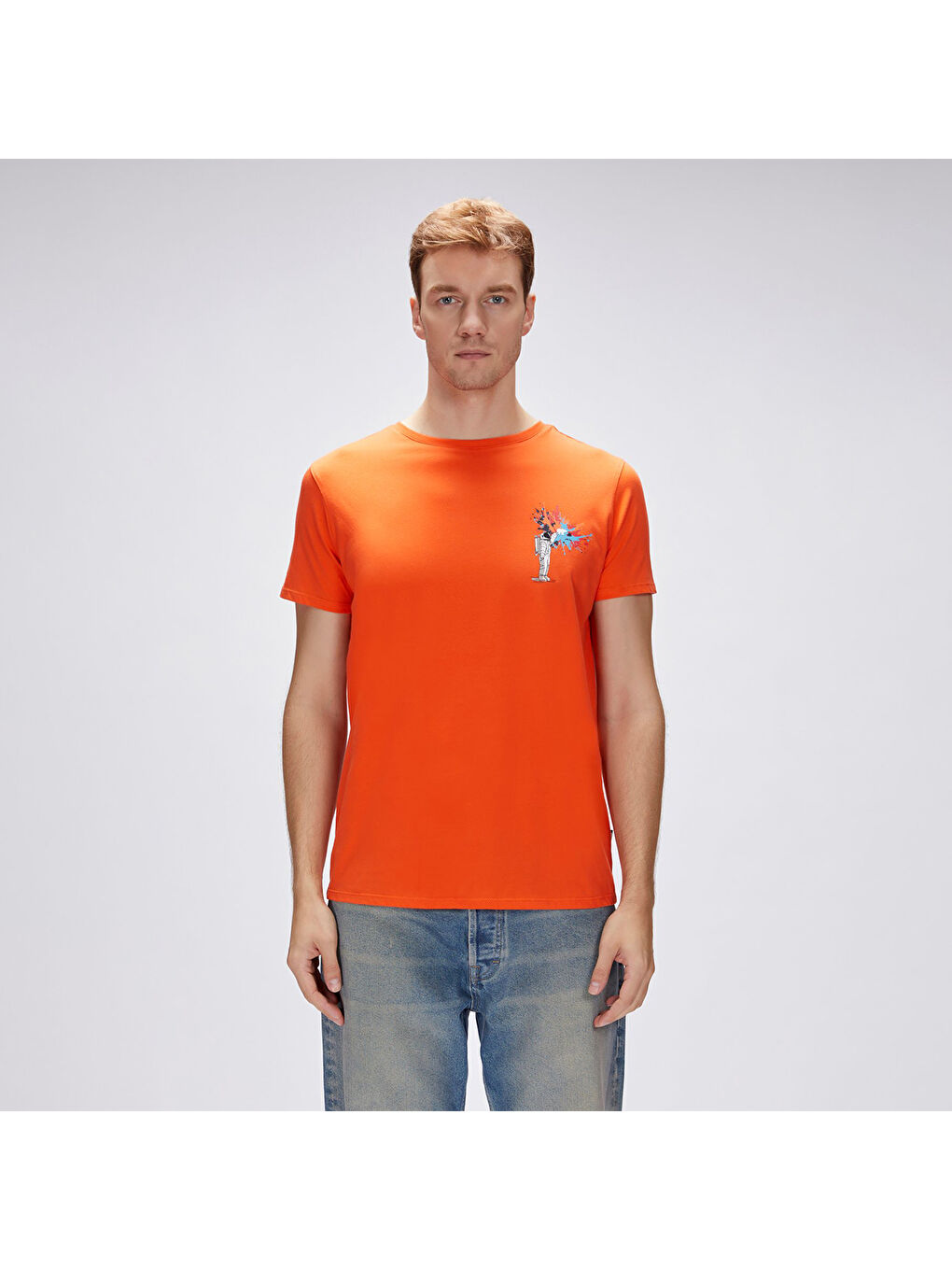 Endless Erkek Turuncu Yuvarlak Yaka Tişört