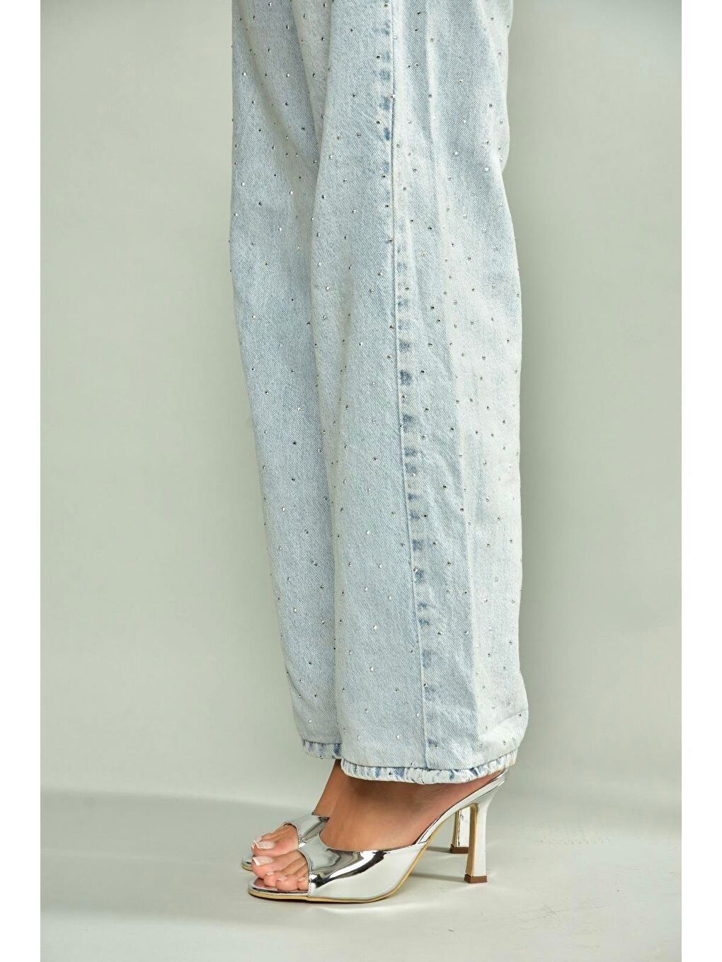 Gri Gümüş Kadın Topuklu Ayakkabı U997062834-2