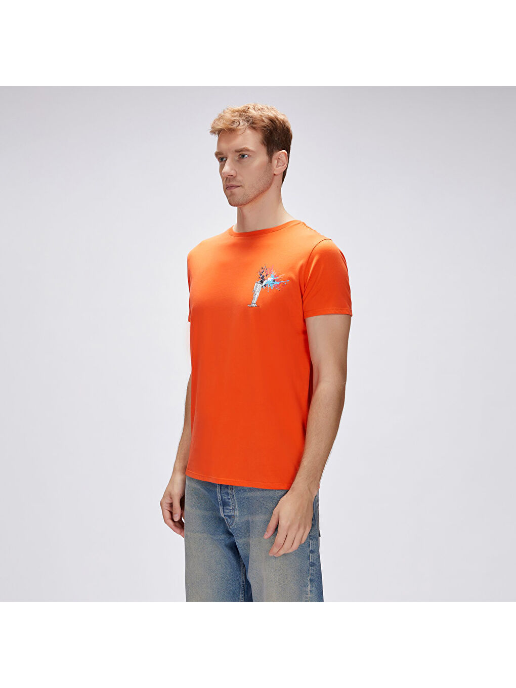 Endless Erkek Turuncu Yuvarlak Yaka Tişört-1