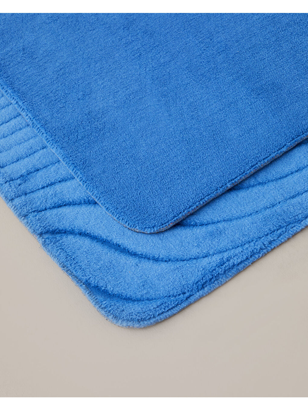 Curveline Kaydırmaz Taban Banyo Paspası Seti 60x100 cm + 50x60 cm Mavi-1