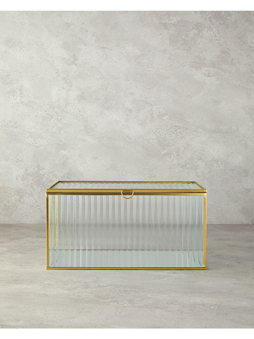 Sarı Luury Cam Dekoratif Kutu Gold