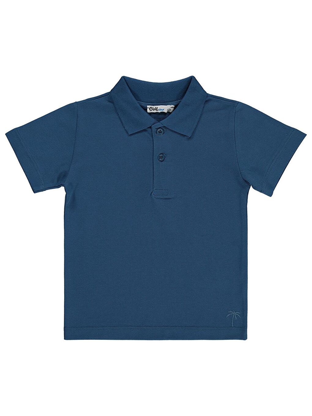 Petrol Boys Erkek Çocuk Palmiye Nakışlı Polo Yaka 2-5 Yaş Tişört - Yeşil