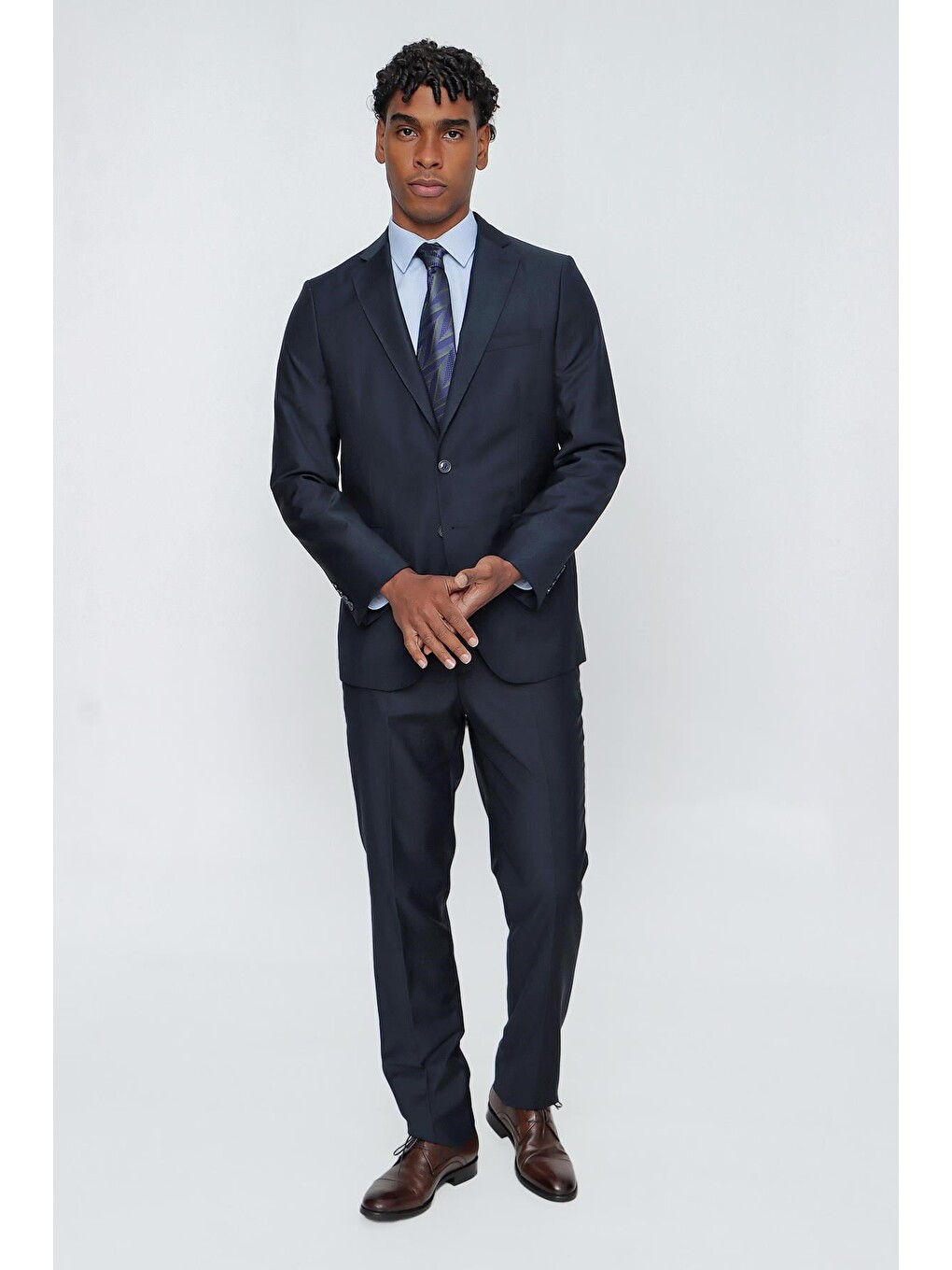 Lacivert Mono Yaka Gabardin Astarlı Esnek 4 Drop Comfort Fit Basic Takım Elbise 1001255009