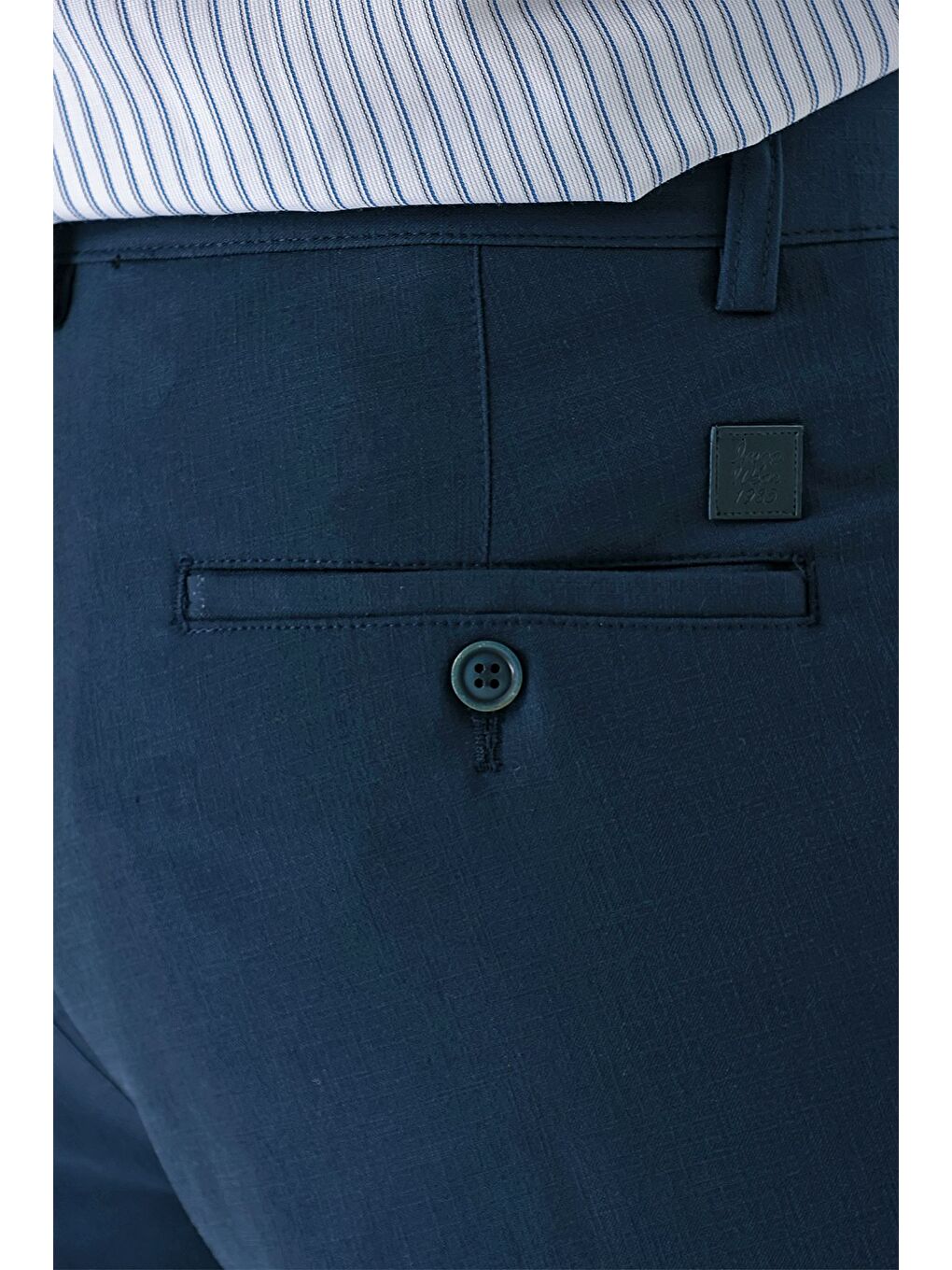Koyu Lacivert Esnek Yandan Cepli Casual Comfort Fit Chino Pantolon 1003240158-4