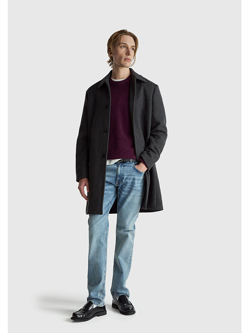 Erkek Koyu Kahverengi Pamuk ve Yün Karışımlı Ribana Detaylı Bisiklet Yaka Kazak-4