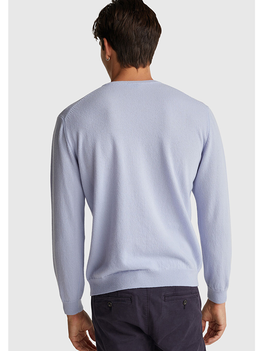 Erkek Bebek Mavisi %100 Merino Bisiklet Yaka Kazak-2